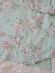 Baroque Mint Floral: Printed Lawn Co-ords