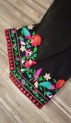 Black Shalwar with Colorful Embroidery