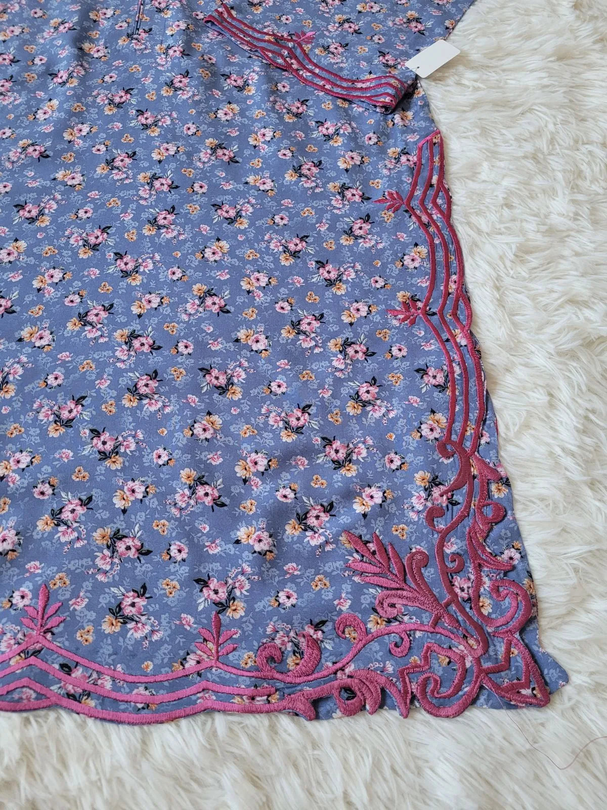 2 Piece Blue All-Over Floral Print