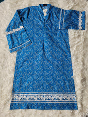 Agha Noor Printed Lawn Suit with Delicate Lace Accents