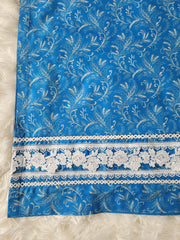 Agha Noor Printed Lawn Suit with Delicate Lace Accents