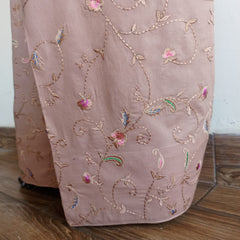 Floral Vine Brown Embroidered Shalwar