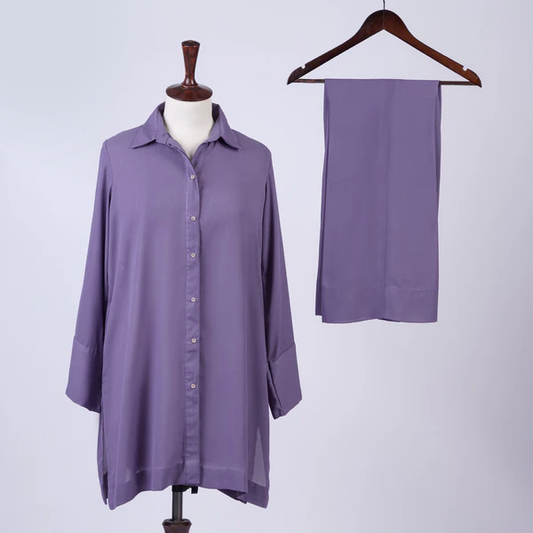 Lilac Flow: Georgette Shirt and Trousers