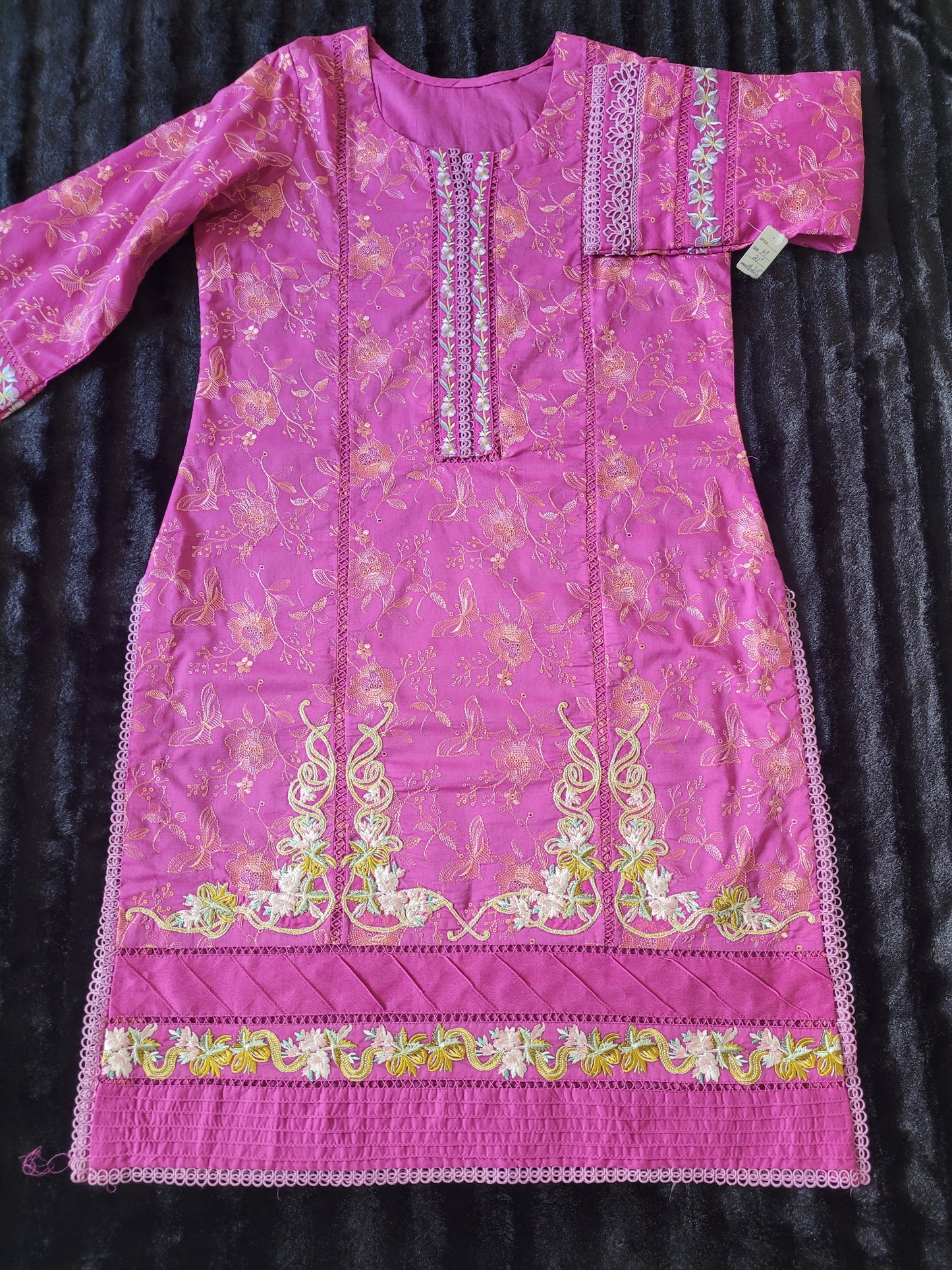 Farah Talib Aziz Fuchsia Dream Embroidered Lawn Suit with Printed Chiffon Dupatta