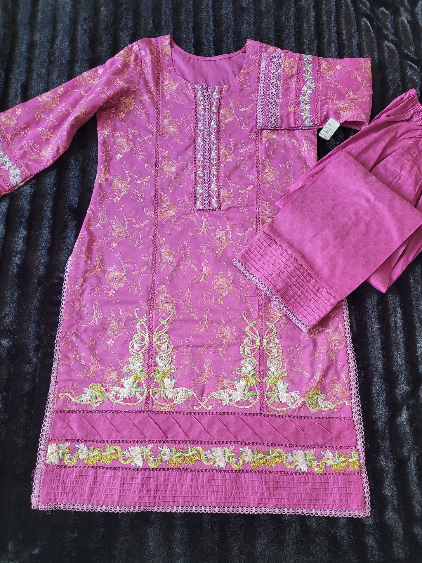 Farah Talib Aziz Fuchsia Dream Embroidered Lawn Suit with Printed Chiffon Dupatta