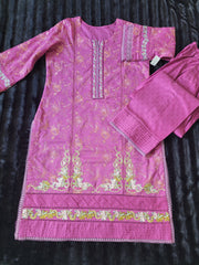 Farah Talib Aziz Fuchsia Dream Embroidered Lawn Suit with Printed Chiffon Dupatta
