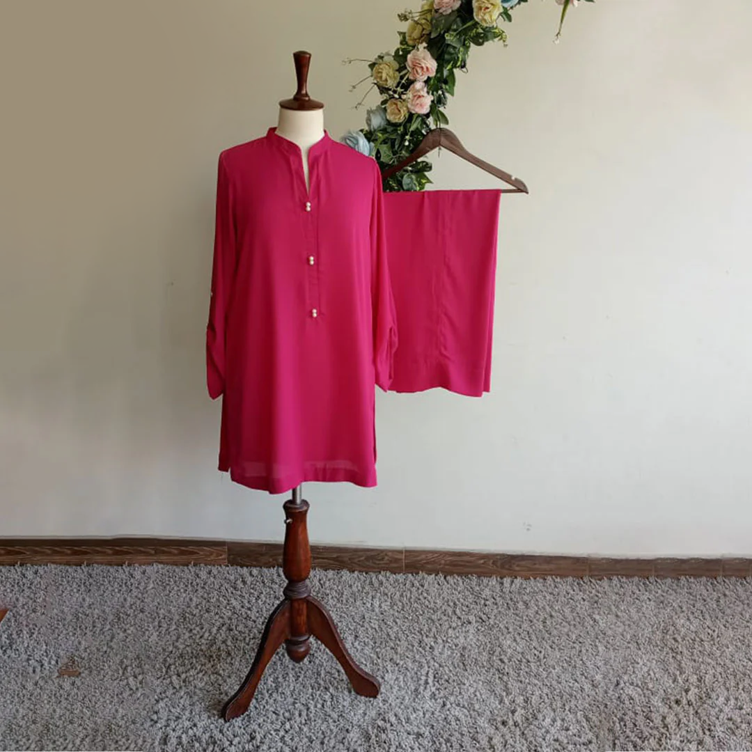 Raspberry Swirl: Georgette Two-Piece Ensemble