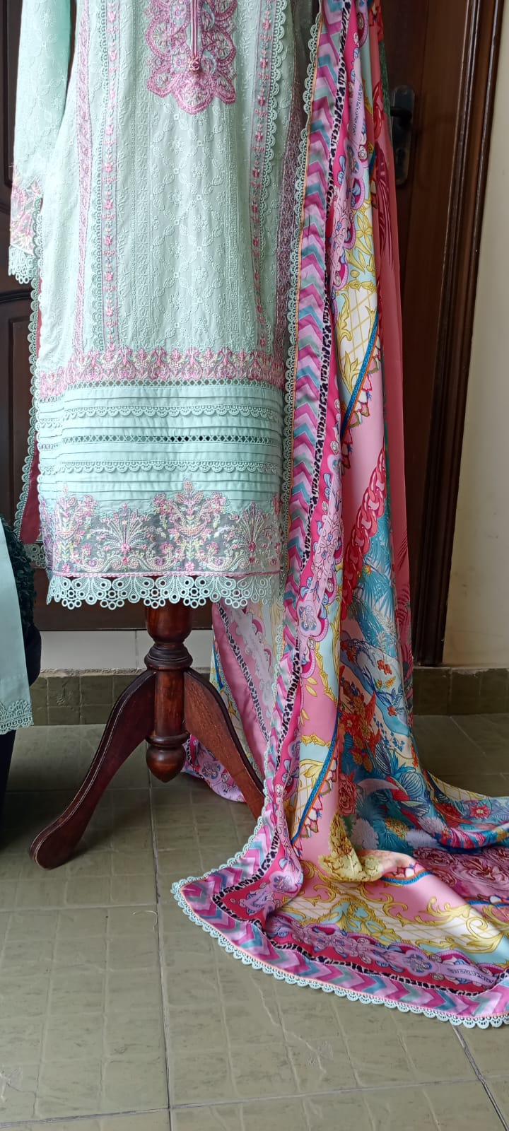 Kanwal Malik Aqua Dream: Embroidered Suit with Artistic Dupatta