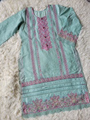 Kanwal Malik Aqua Dream: Embroidered Suit with Artistic Dupatta