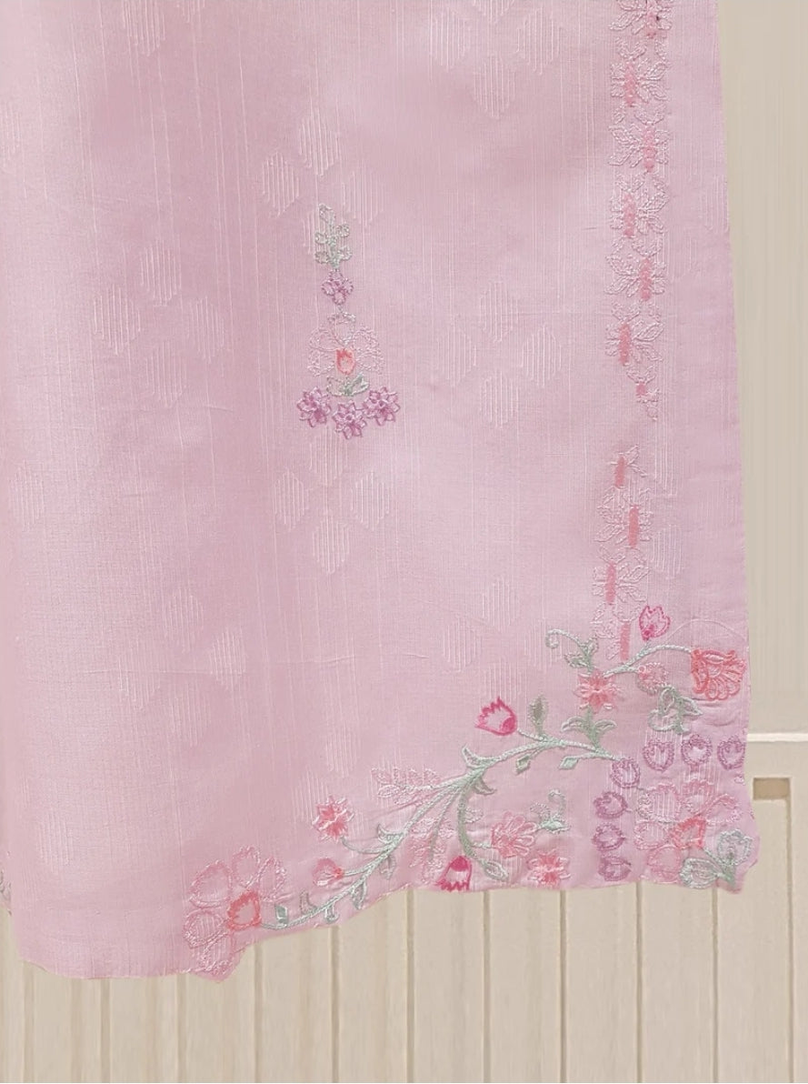 Agha Noor Lavender Jacquard Embroidered Shirt