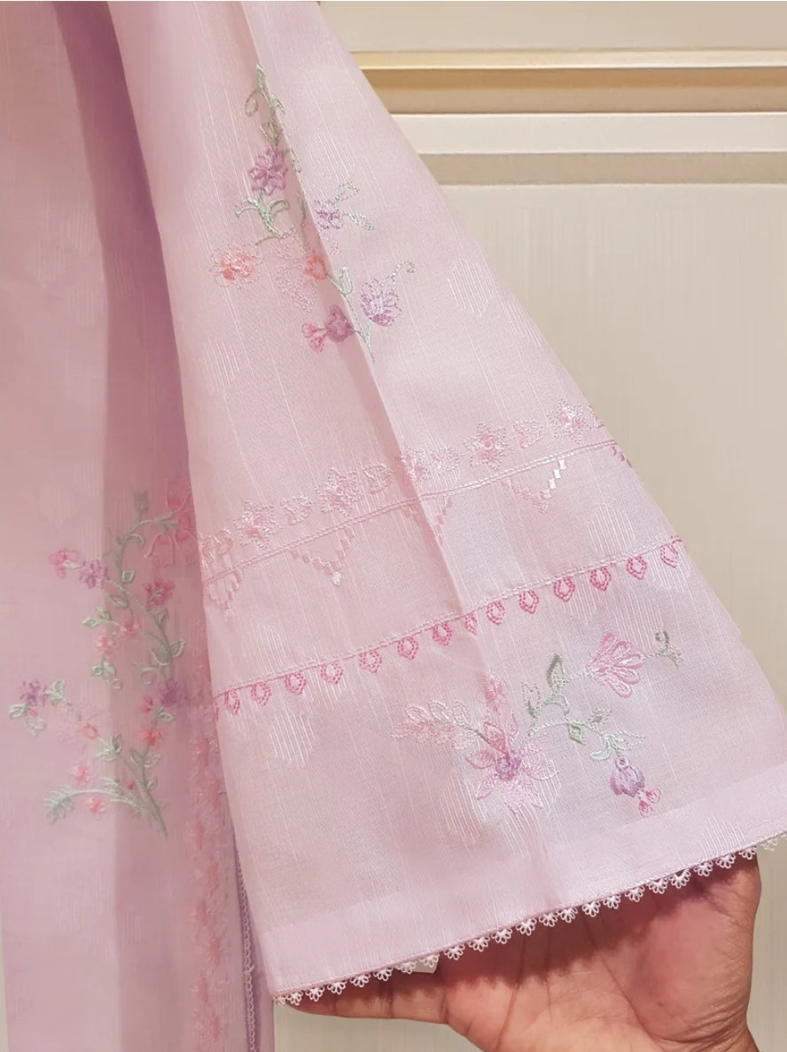 Agha Noor Lavender Jacquard Embroidered Shirt
