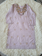 Lilac Garden: Multi-Embroidered Suit with Coordinating Dupatta