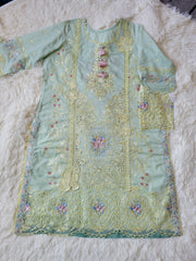 Mushq Meadow Bloom Fully Embroidered Lawn Suit with Pure Silk Dupatta