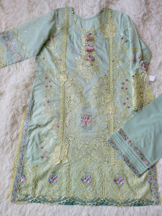 Mushq Meadow Bloom Fully Embroidered Lawn Suit with Pure Silk Dupatta