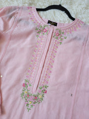 Agha Noor Rose Petal Pink Jacquard Shirt