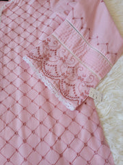Agha Noor Rose Pink Chikankari Shirt