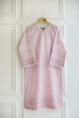Agha Noor Rose Pink Chikankari Shirt