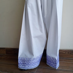Purple Aari Embroidered Shalwar