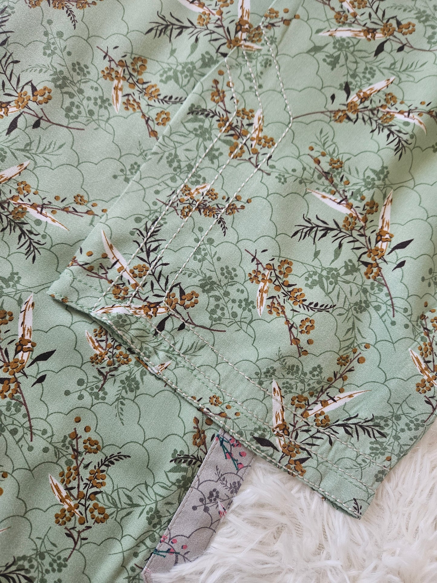 2 Piece Printed Marina Sea Green Floral Kurta with Coordinated Print Shalwar