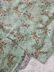 2 Piece Printed Marina Sea Green Floral Kurta with Coordinated Print Shalwar