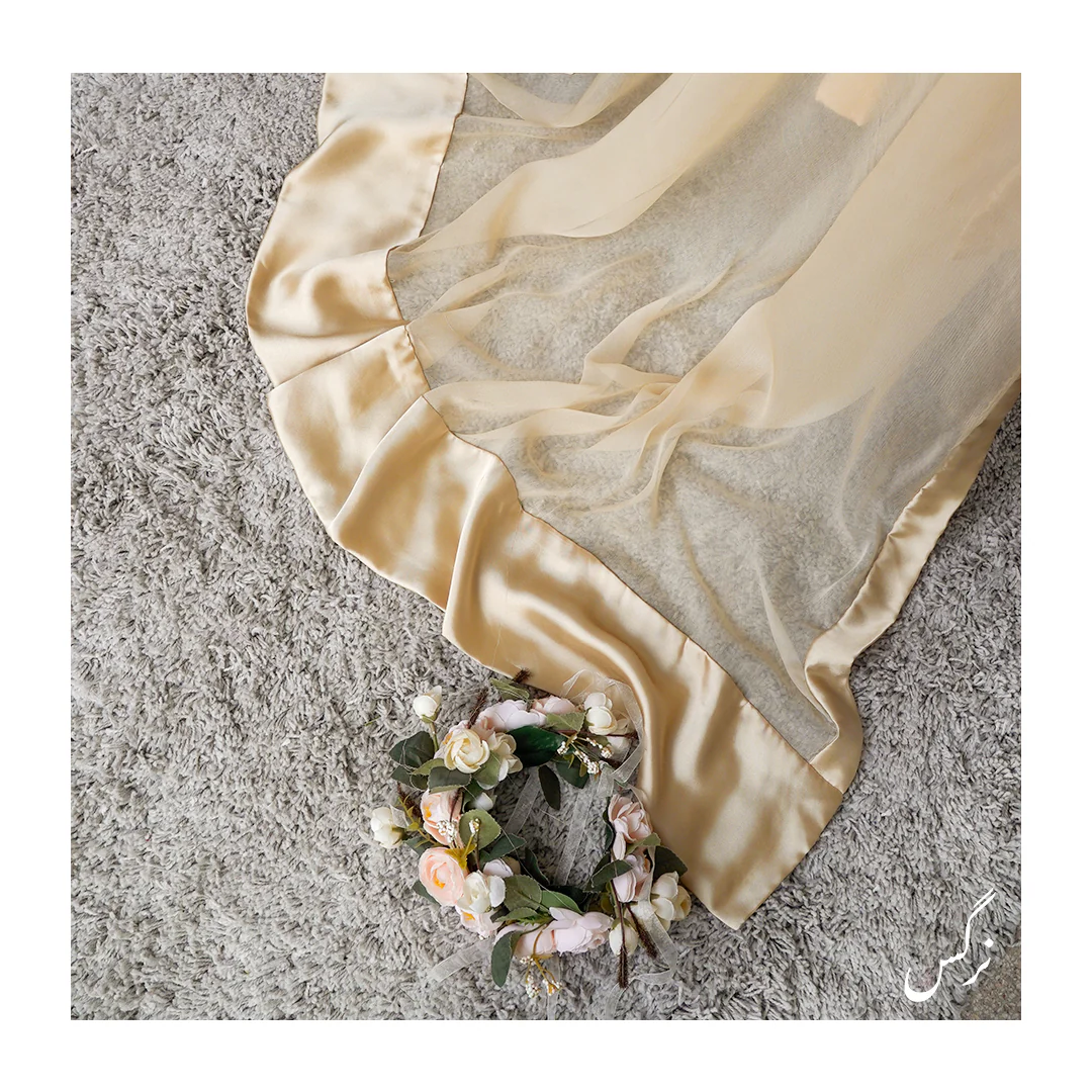 Nargis Golden Glow: Embellished Cotton Net Trio